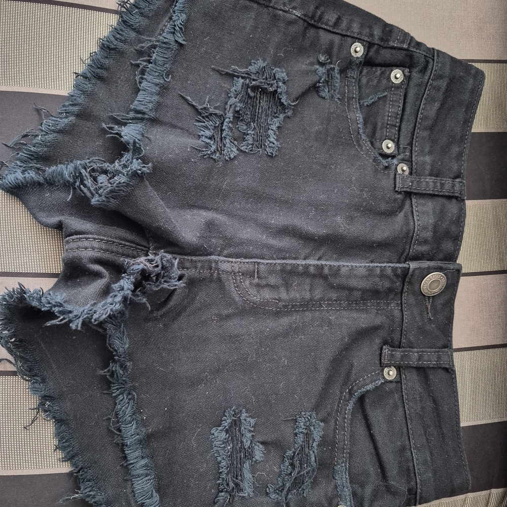 American Eagle Outfitters Dark Denim Distressed Shorts